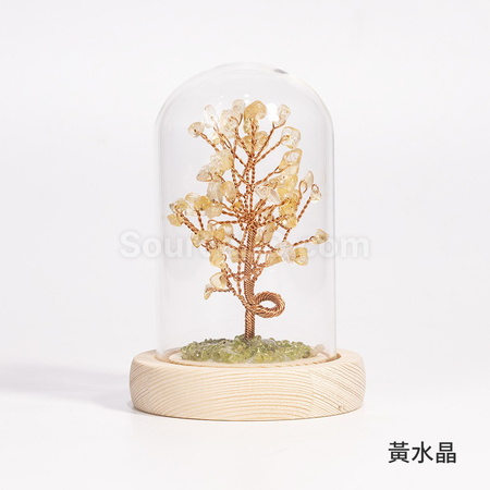 礼品订购水晶树碎石摆件广告