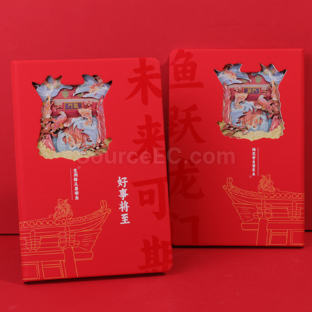 礼品订购客制化创意3D立体镂空纸雕记事本广告