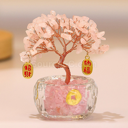 礼品订购盆景水晶树广告
