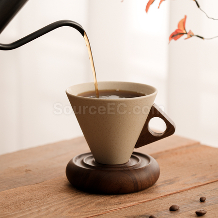 礼品订购粗陶漏斗咖啡杯广告