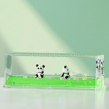礼品订购解压熊猫油滴沙漏计时器广告