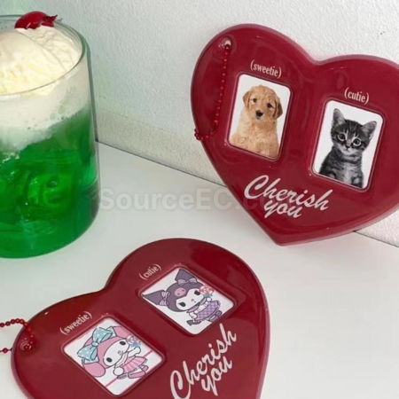 礼品订购爱心id小卡证件照卡套挂件钥匙扣挂链装饰广告