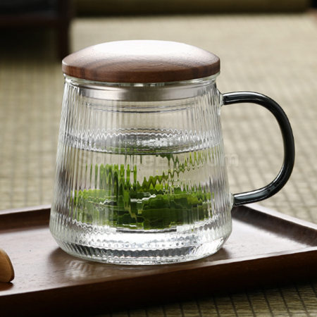 礼品订购玻璃茶水分离泡茶杯广告