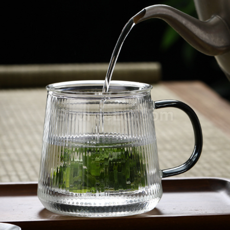 礼品订购玻璃茶水分离泡茶杯广告
