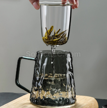 礼品订购玻璃茶水分离泡茶杯广告