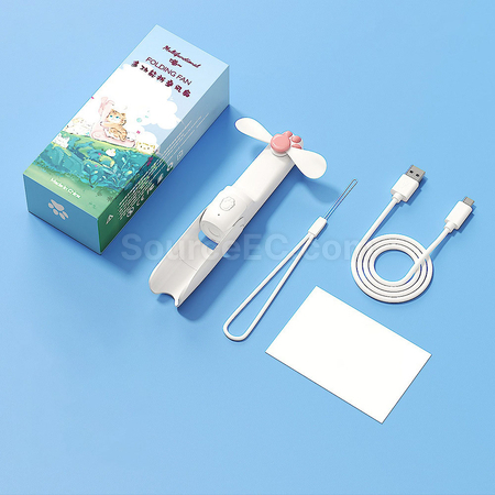 礼品订购猫爪小风扇手电筒二合一广告