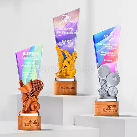 礼品订购运动水晶奖座广告