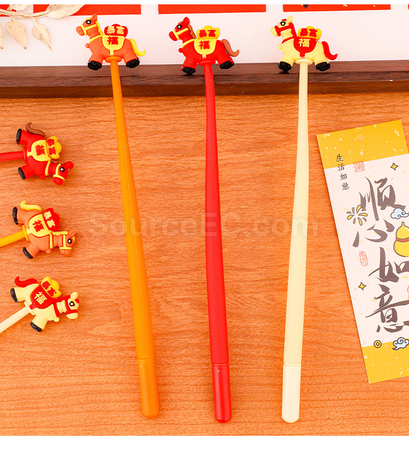 礼品订购新年小马摇摇乐中性笔广告