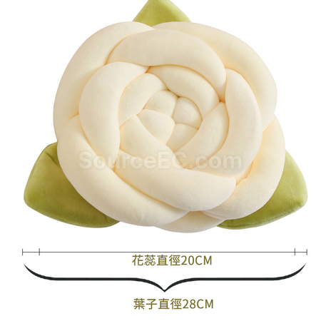 礼品订购编织打结玫瑰抱枕广告