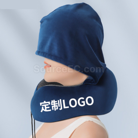 礼品订购连帽护颈u型枕广告
