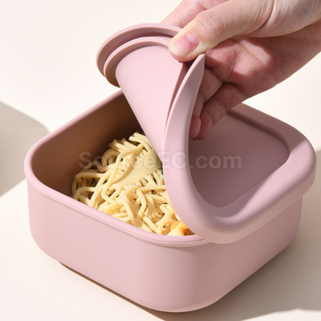 礼品订购加厚可微波加热硅胶饭盒广告