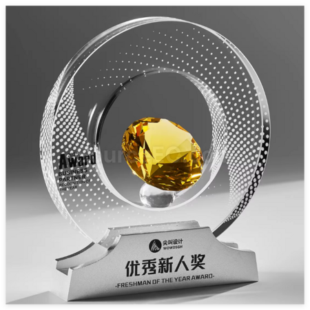 礼品订购创意钻石水晶奖座广告