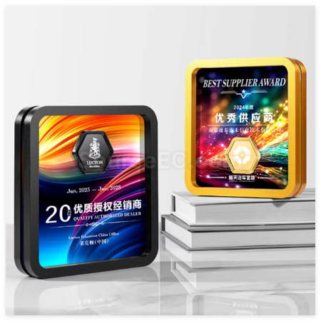 礼品订购方形金属水晶奖座广告