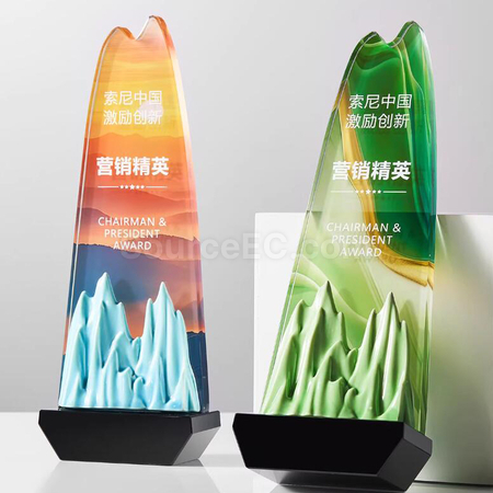 礼品订购水晶奖座广告