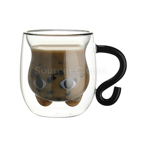 猫咪双层玻璃杯