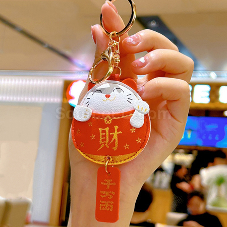 礼品订购招财猫钥匙扣广告