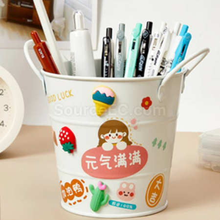 礼品订购双耳铁艺桌面迷你铁桶广告