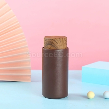 木纹盖口袋保温杯