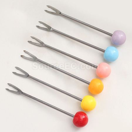礼品订购可爱不锈钢水果甜品叉子摆件广告