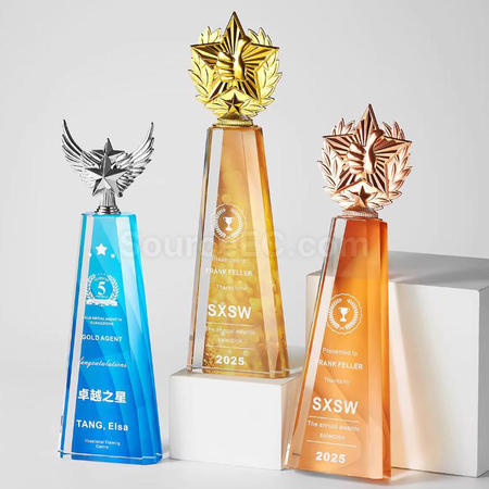 礼品订购水晶奖座广告