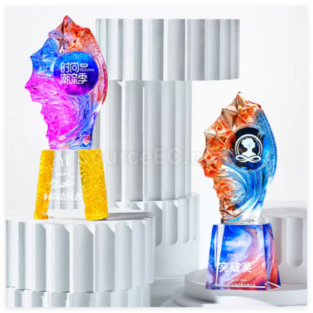 礼品订购创意琉璃水晶奖座广告