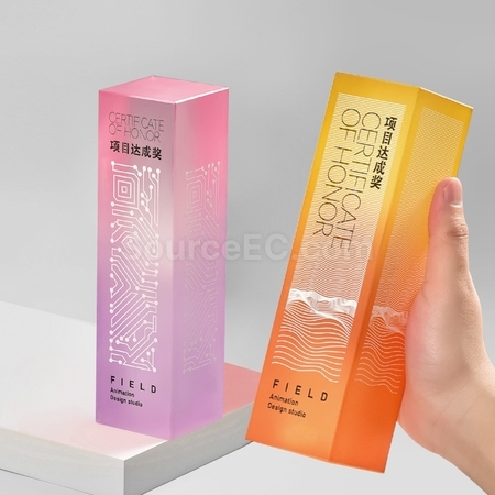 渐变水晶立柱奖杯