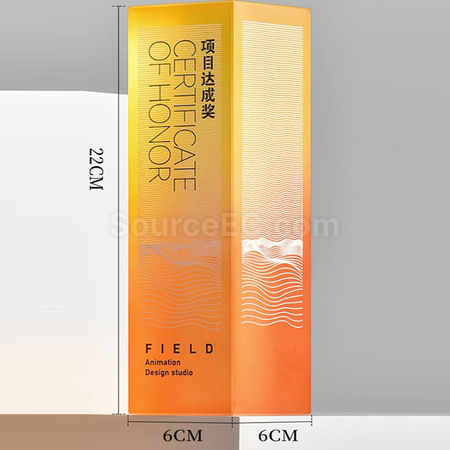 礼品订购渐变水晶立柱奖杯广告