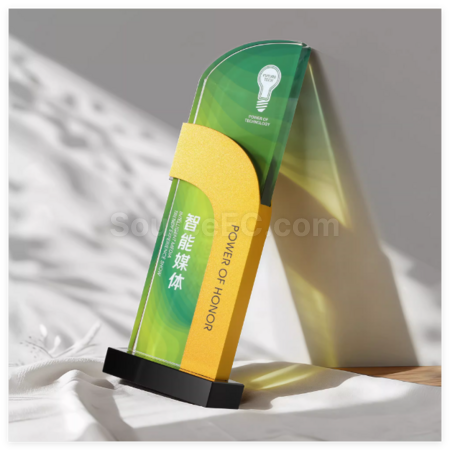 礼品订购创意金属水晶奖座广告