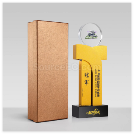 礼品订购金属水晶奖座广告
