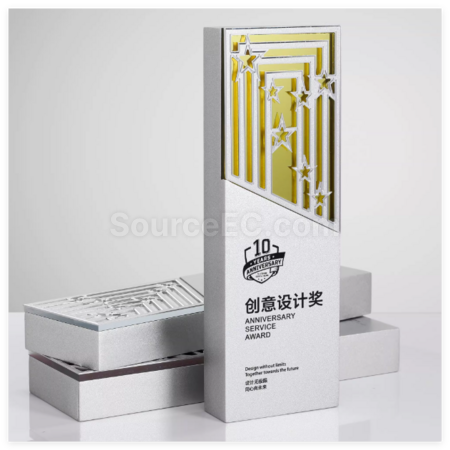 礼品订购创意镜面水晶奖杯广告