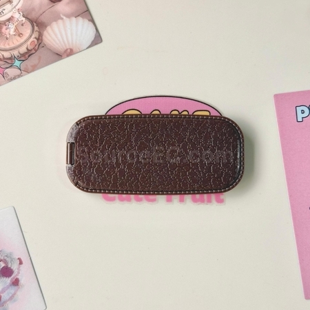 礼品订购仿皮纹手机支架折叠镜广告
