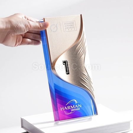 礼品订购金属水晶奖座广告