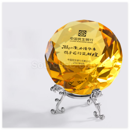 礼品订购创意钻石水晶奖座广告