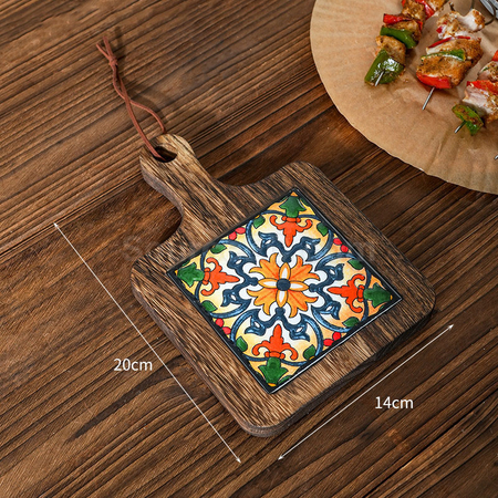 礼品订购陶瓷实木杯垫隔热垫广告