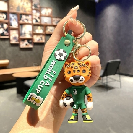 礼品订购美加墨世界杯吉祥物钥匙扣挂件广告
