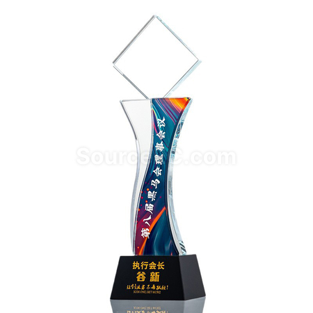 礼品订购五角星水晶奖座广告