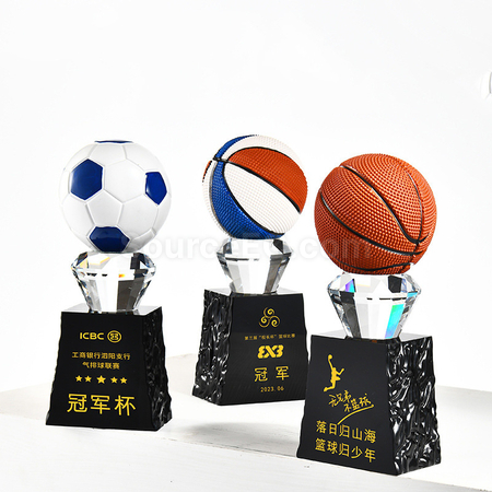 礼品订购球类水晶奖座广告