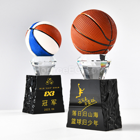 礼品订购球类水晶奖座广告