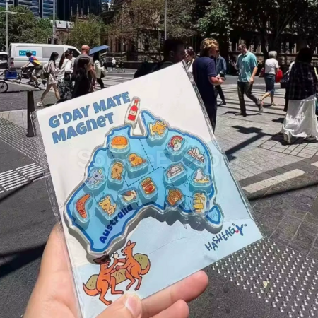 礼品订购定制亚克力地图冰箱贴广告