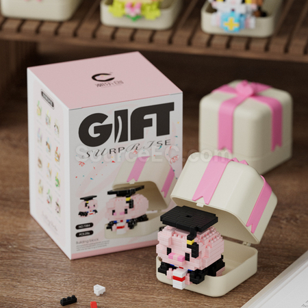 礼品订购熊猫小狗動物积木玩具禮盒广告