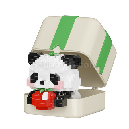 熊猫小狗動物积木玩具禮盒