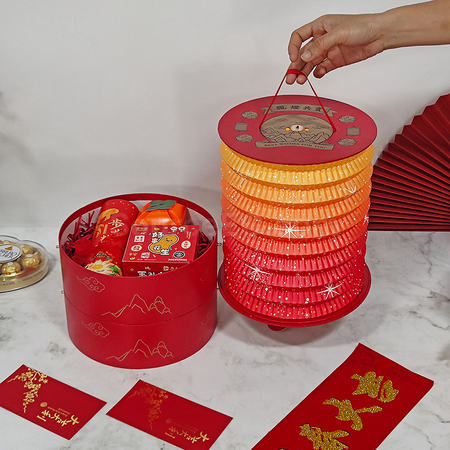 礼品订购手提灯笼圆形礼盒广告