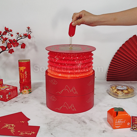 礼品订购手提灯笼圆形礼盒广告