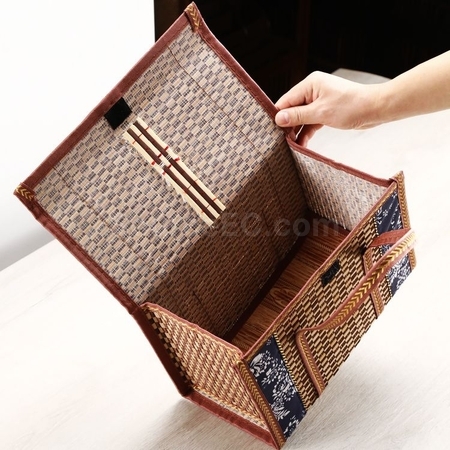 礼品订购竹制编织篮子广告