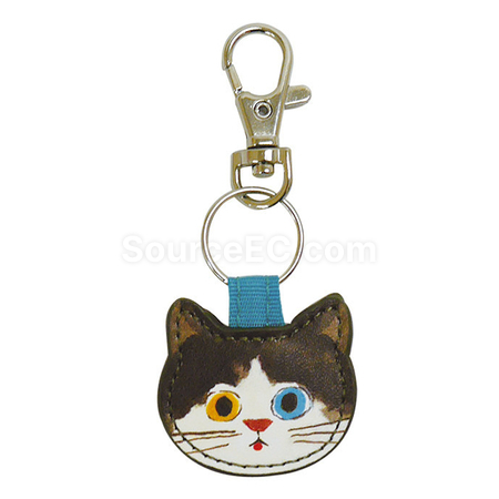 礼品订购小猫咪系列皮质钥匙扣广告