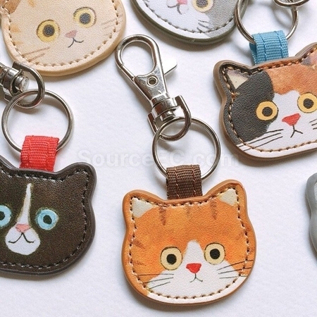 小猫咪系列皮质钥匙扣