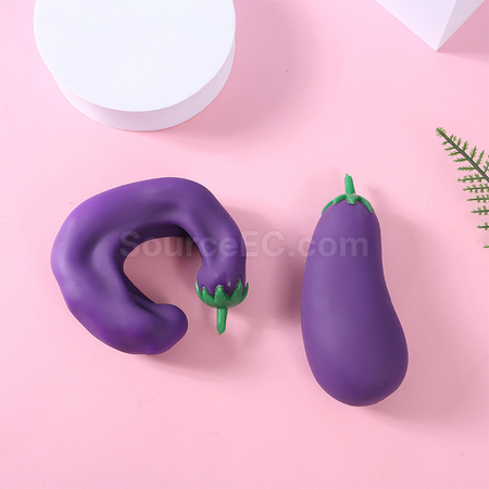 礼品订购茄子TPR减压玩具广告