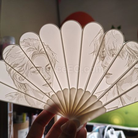 礼品订购透光浮雕扇可定制广告