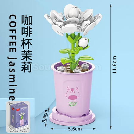 礼品订购咖啡杯植物系列积木-12星座系列广告
