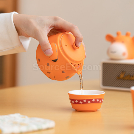 礼品订购长颈鹿便携式旅行茶具广告